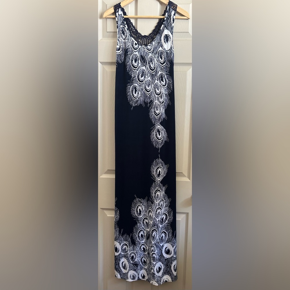 Navy Maxi Racerback Dress